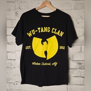 Wu-Tang Clan Black Graphic T-Shirt Staten Island 1992 Hip Hop Tee Size L